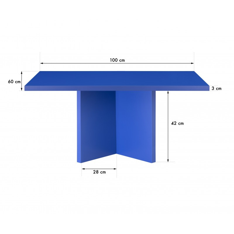 Mesa baja rectangular Charla Prussia