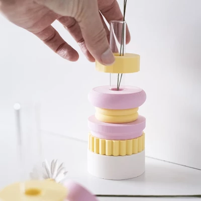 Totem Pastel Vase Duo - Rose / Mimosa