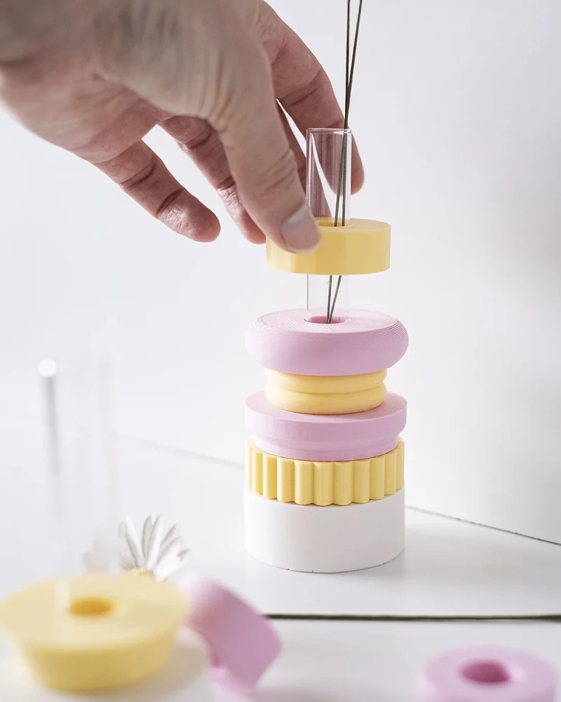 Totem Pastel Vase Duo - Rose / Mimosa